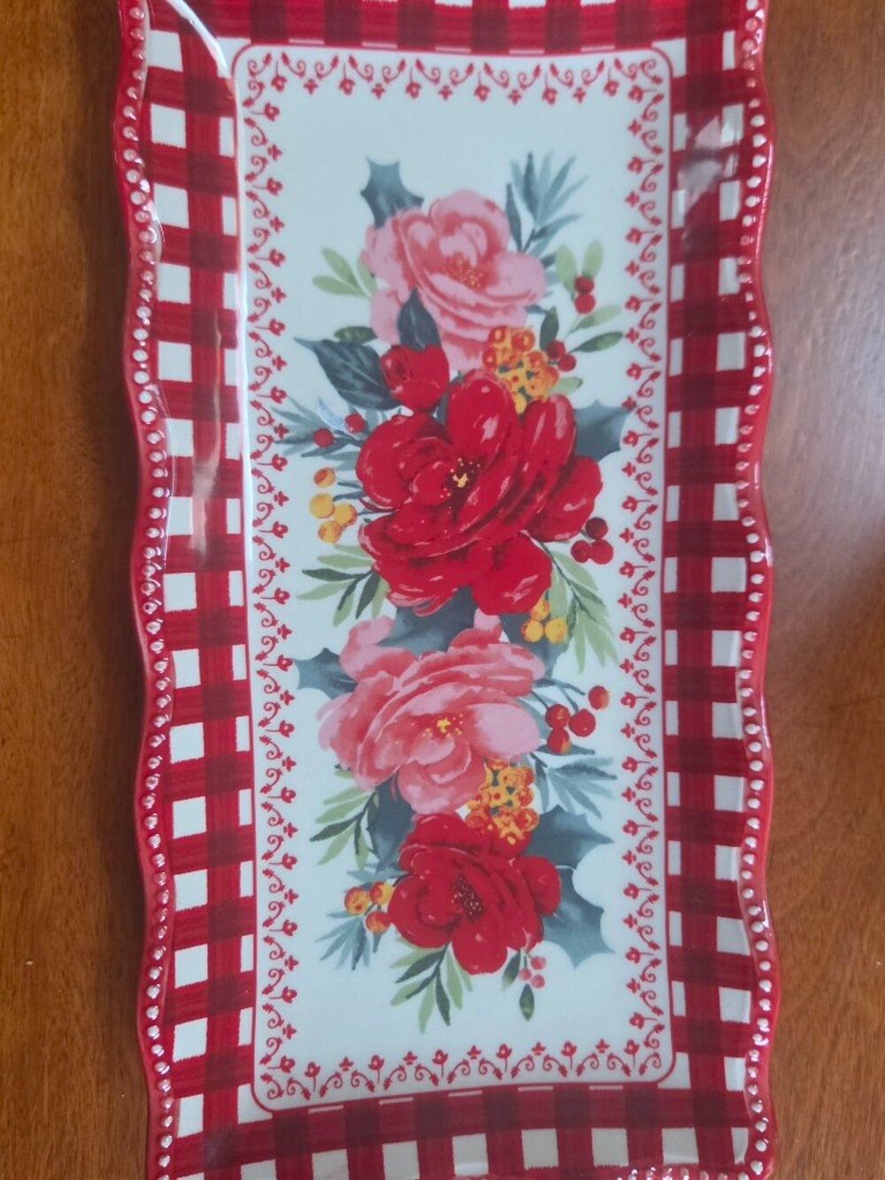 pioneer woman cheerful rose platter